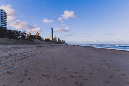 GOLD COAST, AUSTRALIA - January 7th, 2015: view of Main Beach in Gold Coast, the area features golden sand and high-rise buildings overlooking the Pacific Oceanのeditorial素材