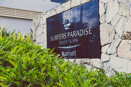 GOLD COAST, AUSTRALIA - January 7th, 2015: exterior of the Marriott Hotel in Surfers Paradiseのeditorial素材