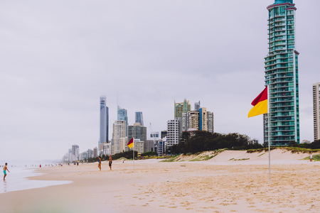 GOLD COAST, AUSTRALIA - January 14th, 2015: view of Main beach on the Gold Coastのeditorial素材