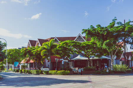 GOLD COAST, AUSTRALIA - January 7th, 2015: detail of residential streets in Surfers Paradise near Tedder Avenueのeditorial素材