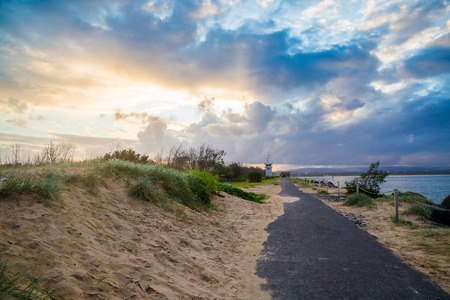 GOLD COAST, AUSTRALIA - January 8th, 2015:area next to the Spit beach on the Gold Coast, famous among local surfersのeditorial素材