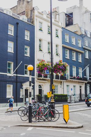 LONDON, UNITED KINGDOM - August 13th, 2018: architecture in London city centre in the affluent Mayfair areaのeditorial素材
