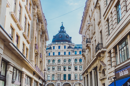 LONDON, UNITED KINGDOM - August 13th, 2018: architecture in London city centre in the famous Regent Streetのeditorial素材