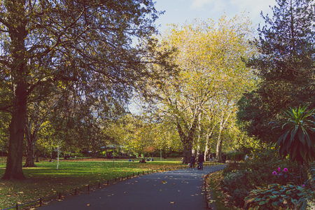 DUBLIN, IRELAND - October 27th, 2018: view of St Stephen's Green park in Dublin city centre in early Autumnのeditorial素材