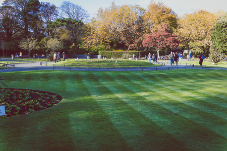 DUBLIN, IRELAND - October 27th, 2018: view of St Stephen's Green park in Dublin city centre in early Autumnのeditorial素材