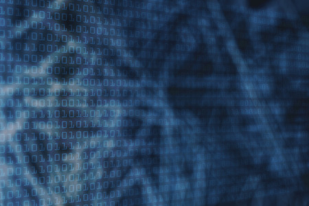 binary code and network wire backgrounds, concept of computer programming and web communicationsの写真素材