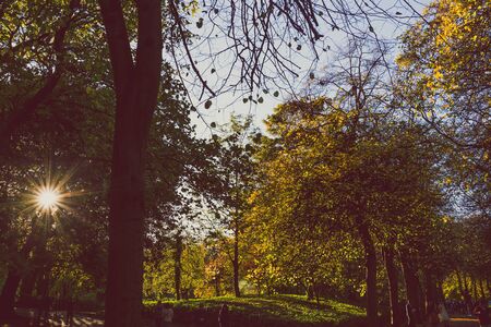 DUBLIN, IRELAND - October 6th, 2018: view of St Stephen's Green park in Dublin city centre in early Autumnのeditorial素材