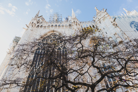 MILANO, ITALY - December 4th, 2018: architectural detail of the Duomo Cathedral in Milan city centreのeditorial素材