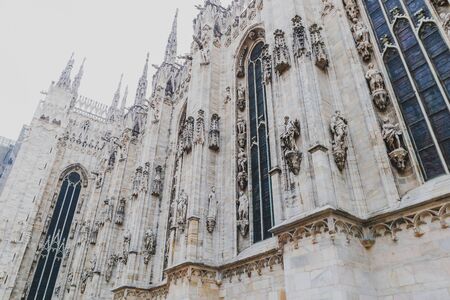 MILANO, ITALY - December 5th, 2018: architectural detail of the Duomo Cathedral in Milan city centreのeditorial素材