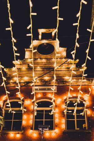 DUBLIN, IRELAND - December 19th, 2018: Christmas decorations in Dublin city centre near the Grafton Street shopping areaのeditorial素材