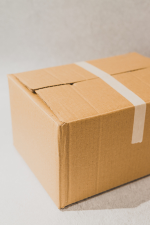 closed delivery parcel box, concept of logistics and shippingの写真素材