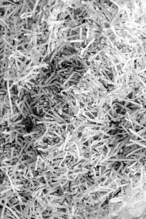 bag of shredded documents, close-up shot