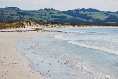 sunny pristine and deserted beach overlooking the South Pacific Ocean in Marion Bay along the East...