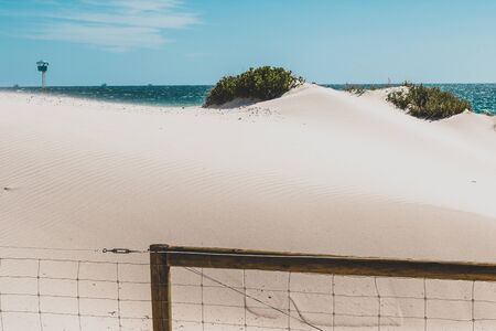 PERTH, AUSTRALIA - January 5th, 2020: view of City Beach near Perth with white sand and turquoise...