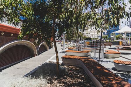 PERTH, AUSTRALIA - December 26th, 2019: detail of Yagan Square in Perth CBD, one of the main areas of the city centreのeditorial素材