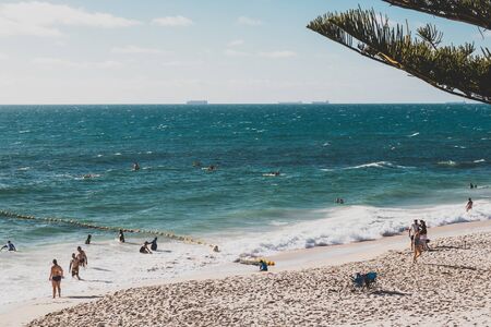 PERTH, AUSTRALIA - December 27th, 2019: view of Cottesloe beach, one of the most popular beaches...