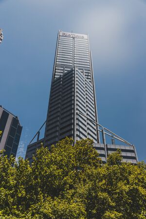 PERTH, WESTERN AUSTRALIA - December 26th, 2019: architecture and details of the streets of Perth modern CBDのeditorial素材