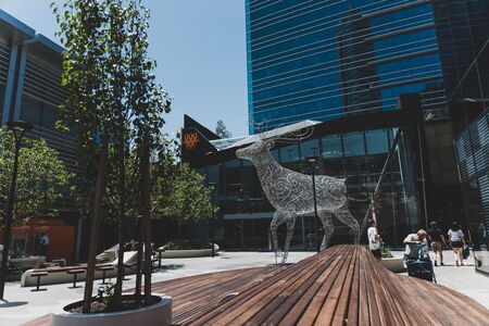 PERTH, WESTERN AUSTRALIA - December 26th, 2019: architecture and details of the streets of Perth modern CBDのeditorial素材