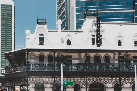 PERTH, WESTERN AUSTRALIA - December 26th, 2019: architecture and details of the streets of Perth modern CBDのeditorial素材