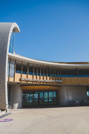 PERTH, WESTERN AUSTRALIA - January 3rd, 2020: view of Scarborough beach near Perth on a sunny and warm summer dayのeditorial素材