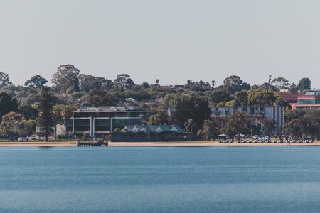 PERTH, WESTERN AUSTRALIA - January 6th, 2020: view of the Swan River and surrounding coastline from...