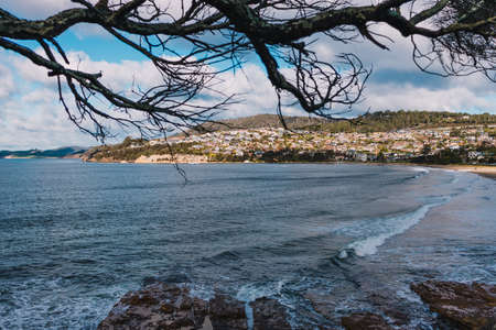 HOBART, TASMANIA - July 5th, 2020: beautiful Tasmanian seaside landscape in Blackmans Bay, a popular suburb south of Hobartのeditorial素材