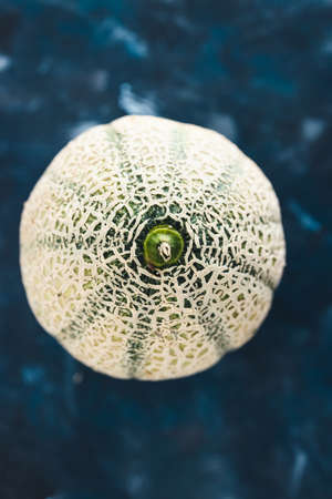 simple food ingredients concept, close-up of whole rockmelonの写真素材