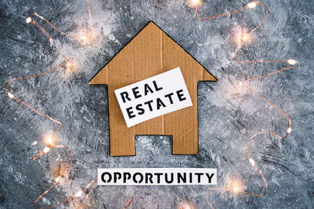 investment options and building wealth conceptual image, real estate house icon with Opportunity text underneathの写真素材
