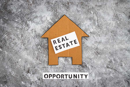 investment options and building wealth conceptual image, real estate house icon with Opportunity...