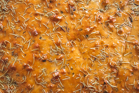 homemade rosemary focaccia bread, healthy vegan food recipesの写真素材