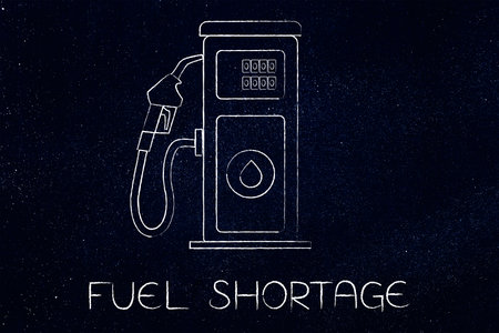 illustration of empty gas station pump symbolizing fuel shortage, oil crisis and energy supply...
