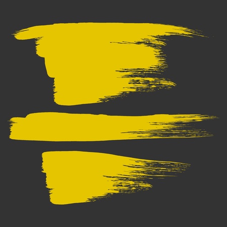 three piece gold paint brush elementのイラスト素材