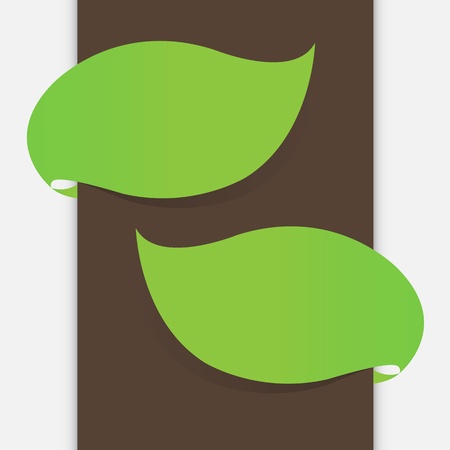 leaf bannerのイラスト素材