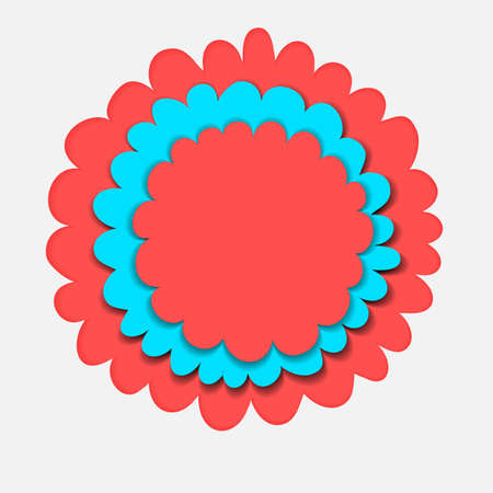 flower banner paper cutのイラスト素材