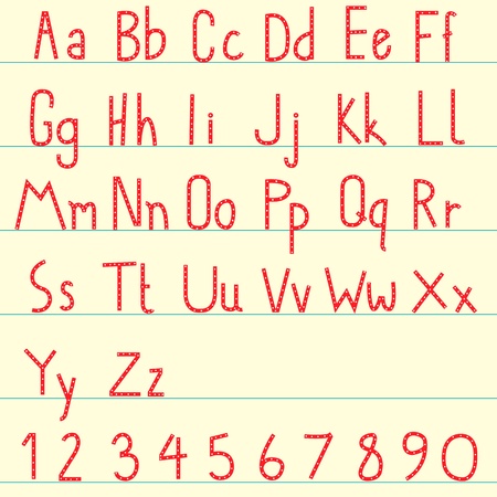 red alphabet setのイラスト素材