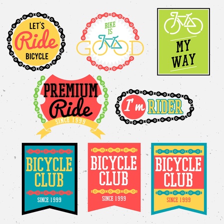 bicycle badges bicycle club badges colorful collectionのイラスト素材