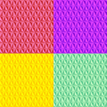 4 geometric pattern collection,color seamless patternのイラスト素材