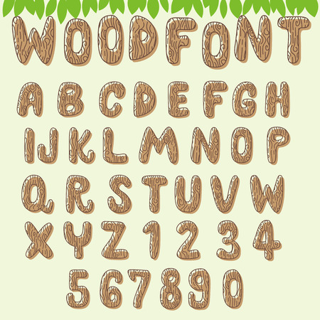 light brown wood fontのイラスト素材