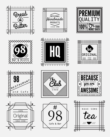 square badges design element set,vintage sign,design template,labelのイラスト素材