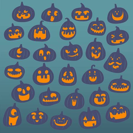 funny pumpkin face,halloween partyのイラスト素材