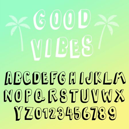 doodle font,3d alphabets,transparency font setのイラスト素材