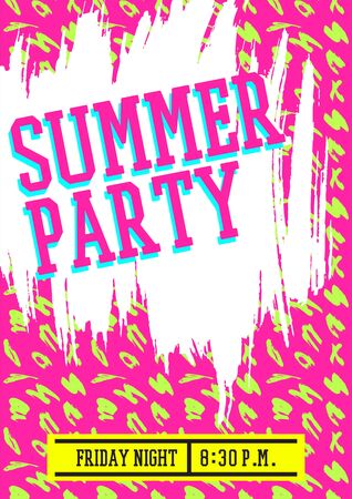 Party design layout template,brush pattern background,summer.のイラスト素材