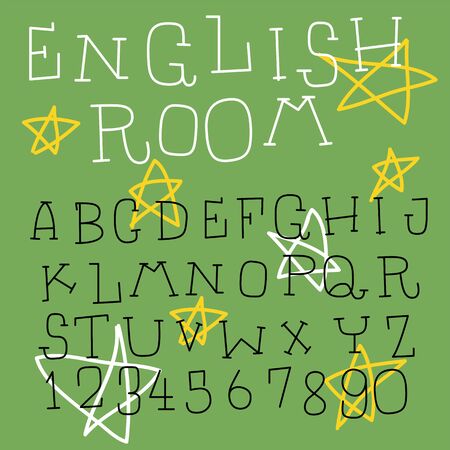 Doodle alphabet,fun fontのイラスト素材