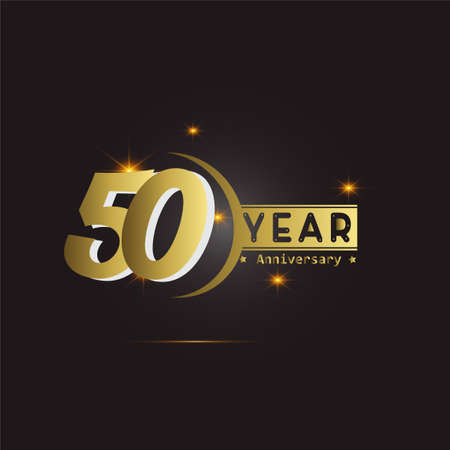 50 Year Anniversary Logo Vector Template Design Illustrationのイラスト素材