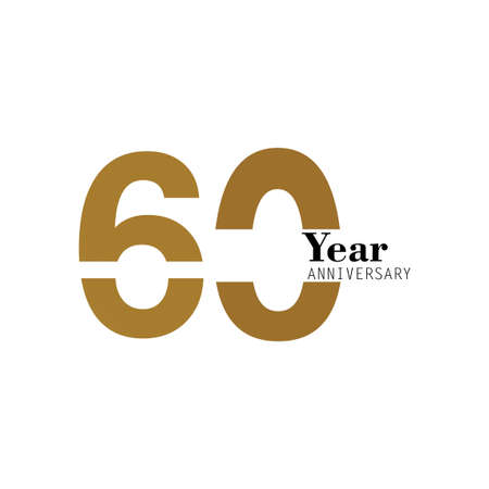 60 Year Anniversary Logo Vector Template Design Illustrationのイラスト素材