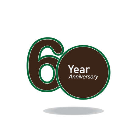 60 Year Anniversary Logo Vector Template Design Illustration