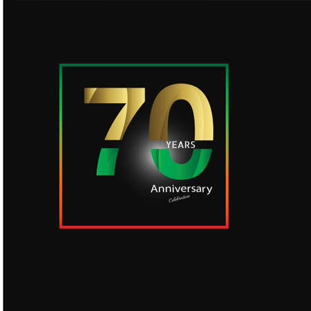 70 years golden anniversary celebration logo , isolated on black background