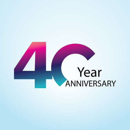 40 Year Anniversary Logo Vector Template Design Illustration