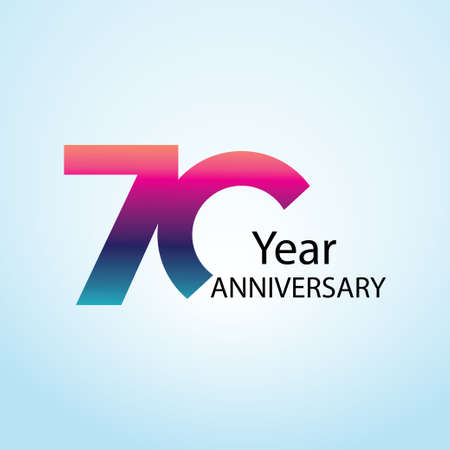 70 Year Anniversary Logo Vector Template Design Illustration