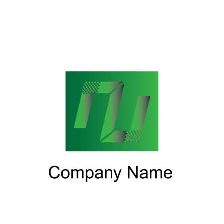 NU with colorful circle, with striped composition letter, sets of business card for company identity, creative industry, web. - Vectorのイラスト素材